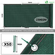 VOUNOT - Brise vue occultant en HDPE 230g/m² 1.5x10m avec attaches de fixation vert - vignette