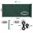 VOUNOT - Brise vue occultant en HDPE 150g/m² 1x10m avec attaches de fixation vert - vignette