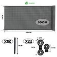VOUNOT - Brise vue occultant en HDPE 90g/m² 1.5x10m avec attaches de fixation gris - vignette
