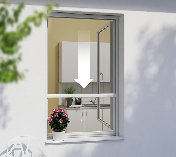 WINDHAGER - Enrouleur moustiquaire aluminium - Blanc - 130x160cm - large
