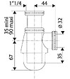 VALENTIN - Valentin - Siphon Bidet-lavabo Réglable En Laiton Chromé - vignette