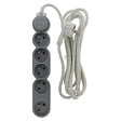 ZENITECH - Bloc Home 5 prises 16A 2P+T câble 3m - Argent - Zenitech - vignette