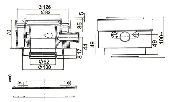 ELM LEBLANC - Raccordement ventouse verticale 80/125 - Largeur: 244 mm - Longueur: 146 mm - large