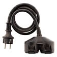 ZENITECH - Prolongateur à double tête pour chantier HO7RN-F 16A 3G1,5mm² - Noir 1m - Zenitech - vignette