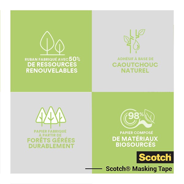 SCOTCH - Ruban de masquage surfaces rugueuses - Vert - 24mm x 41m - large