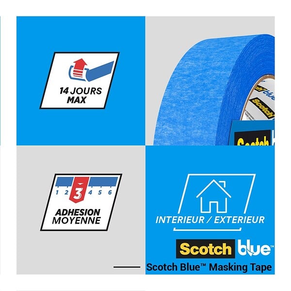 SCOTCHBLUE - Ruban de masquage multi-surfaces - Bleu - 24mm x 41m - large