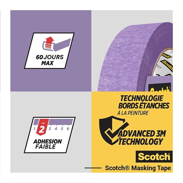 SCOTCH - Ruban de masquage - surfaces délicates - Violet - 24mm x 41m - large