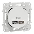 SCHNEIDER ELECTRIC - Prise USB double Odace - Blanc - 12W - vignette