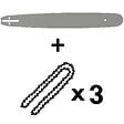 GT GARDEN - Guide 20 pouces (50 cm) avec lot de 3 chaînes 76 maillons pour tronçonneuse - vignette