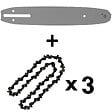 GT GARDEN - Guide 10 pouces (26 cm) avec lot de 3 chaînes 40 maillons pour tronçonneuse élagueuse 25 cm3 - vignette