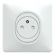 SCHNEIDER ELECTRIC - Ovalis Monobloc Prise de courant 2P+T affleurante - Plastique recyclé - Blanc - Bornes auto - vignette