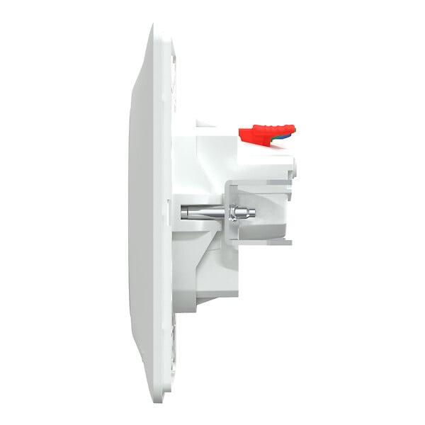 SCHNEIDER ELECTRIC - Ovalis Monobloc Prise de courant 2P+T affleurante - Plastique recyclé - Blanc - Bornes auto - large