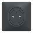 SCHNEIDER ELECTRIC - Prise 2P+T Ovalis Monobloc affleurante polycarbo Anthracite - vignette