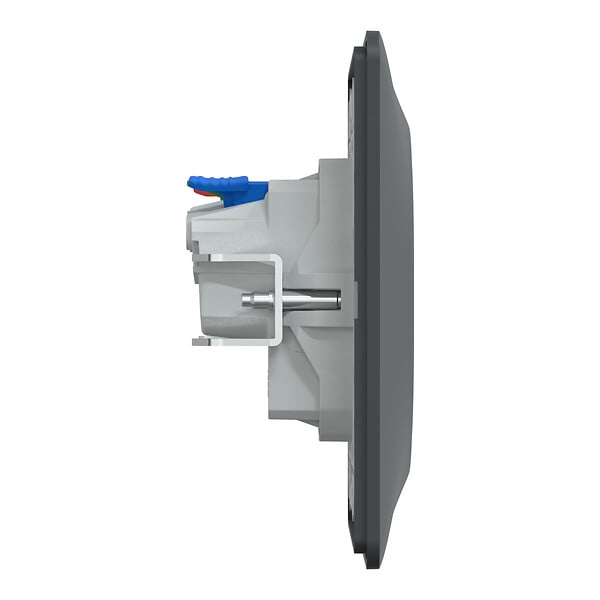 SCHNEIDER ELECTRIC - Prise 2P+T Ovalis Monobloc affleurante polycarbo Anthracite - large