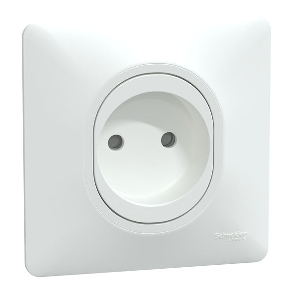 SCHNEIDER ELECTRIC - Prise de courant 2P 16A - Ovalis Bornes vis - Blanc - large