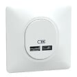 SCHNEIDER ELECTRIC - Double chargeur USB A+C - Monobloc - Blanc mat - 12W - vignette