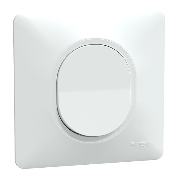 SCHNEIDER ELECTRIC - Bouton poussoir monobloc - Ovalis - Blanc - 10A - large