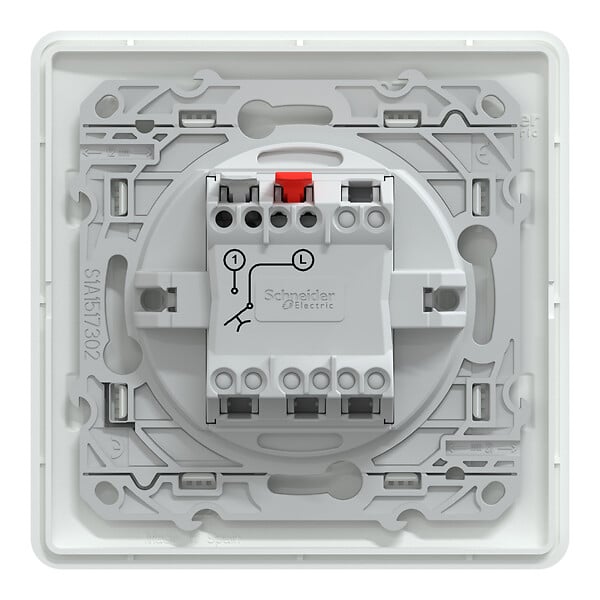 SCHNEIDER ELECTRIC - Bouton poussoir monobloc - Ovalis - Blanc - 10A - large