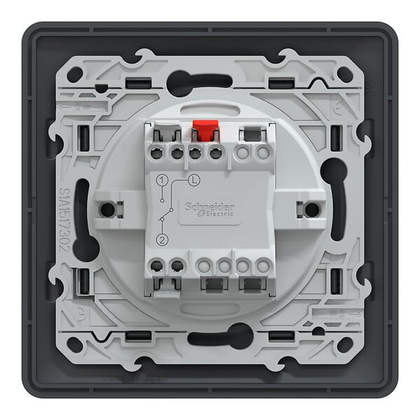 SCHNEIDER ELECTRIC - Ovalis Monobloc Interrupteur va et vient 10AX lumineux Anthracite - large