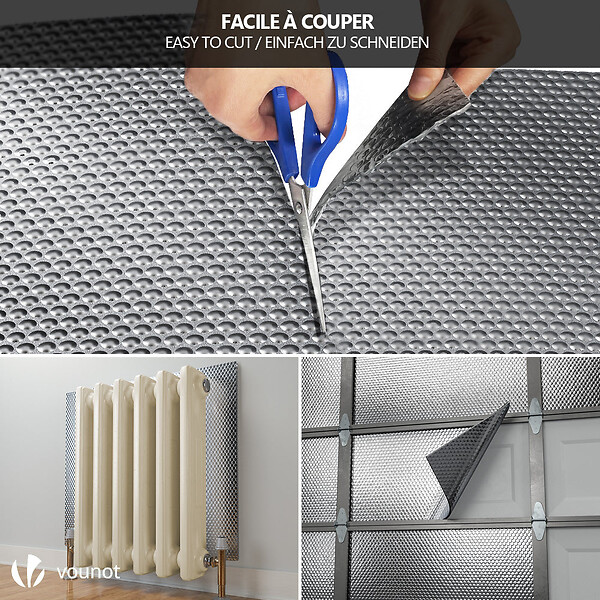 VOUNOT - Isolant thermique a bulle double couche aluminium radiateur reflecteur 1.22x10m - large