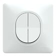 SCHNEIDER ELECTRIC - Interrupteur double va-et-vient - Ovalis - Blanc - 10AX - vignette