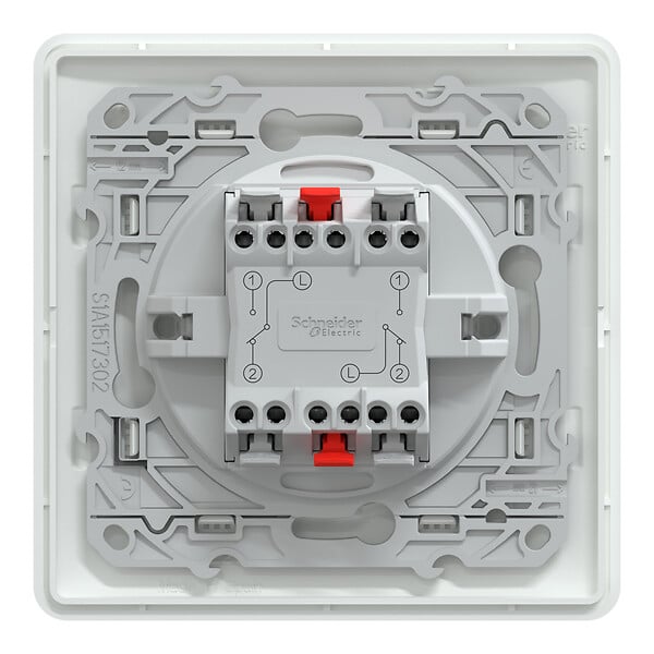 SCHNEIDER ELECTRIC - Interrupteur double va-et-vient - Ovalis - Blanc - 10AX - large