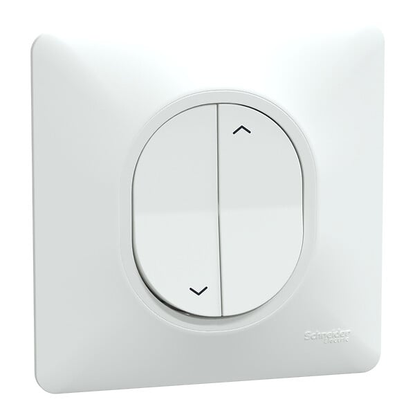 SCHNEIDER ELECTRIC - Interrupteur volet roulant - Blanc - 2 boutons 6AX - large