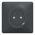 SCHNEIDER ELECTRIC - Prise 2P+T affleurante + USB-C Ovalis - Anthracite - 10,5 W - vignette