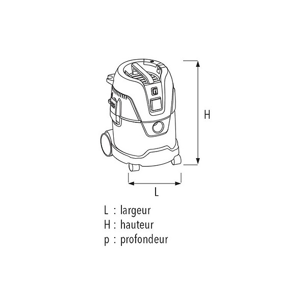 SIDAMO - Aspirateur eau et poussières 1250W cuve polyéthylène Sidamo DCP 25  20405020 - large