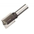 LEMAN - Fraise carbure monobloc brasé queue lisse 2 coupes droites coupe frontale diamètre 20 mm, queue 10 mm - vignette