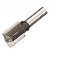 LEMAN - Fraise carbure monobloc brasé queue lisse 2 coupes droites coupe frontale diamètre 12 mm, queue 10 mm - vignette
