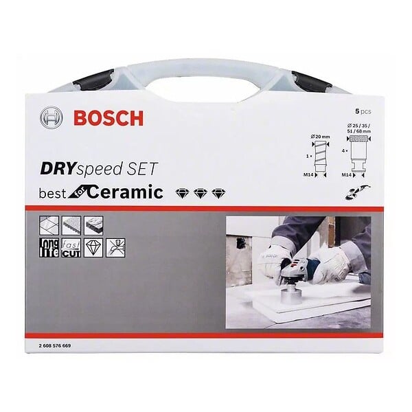 BOSCH - Coffret 5 scie trépans Diamant DrySpeed   BOSCH 2608576669 - large