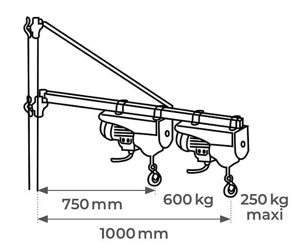 STOCKMAN - Potence tournante MF25/110 pour treuil MB 250kg Stockman - large