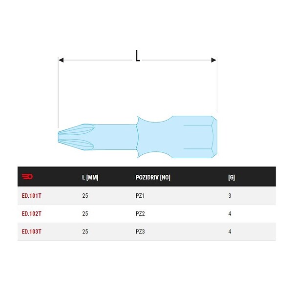 FACOM - FACOM - Embout 1/4 Pozidriv 2 torsion longueur 25 mm - ED102T - large