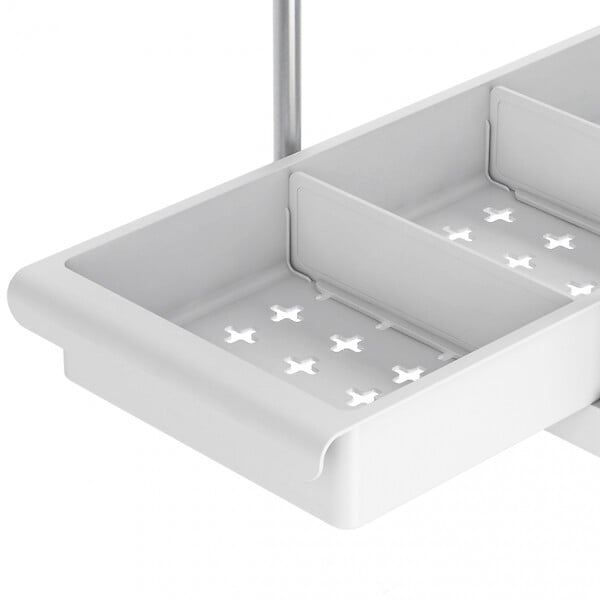 SECURY-T - Rangement sous evier- Étagère cuisine - Blanc - 2 niveaux et tiroir Lot de 2 - large