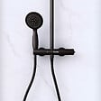 AURLANE - Paroi de Douche 120 cm Sérigraphie Noire et Receveur Blanc 80x120 + Colonne de Douche Mécanique - vignette