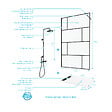 AURLANE - Paroi de Douche 120 cm Sérigraphie Noire et Receveur Blanc 80x120 + Colonne de Douche Mécanique - vignette