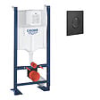 GROHE - RAPID SL Project bâti support autoportant pour WC, 1.13 M + Plaque de commande double touche, noir mat (39145000) - vignette