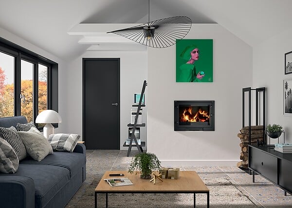 INVICTA - Foyer à bois fonte - 700 Eos - Anthracite - 8,4kW - large