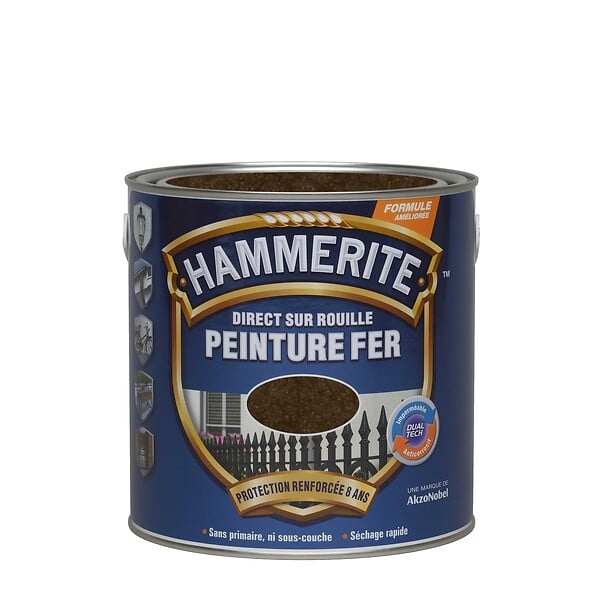 HAMMERITE - Peinture antirouille martelée - Châtaigne - 2,5L - large