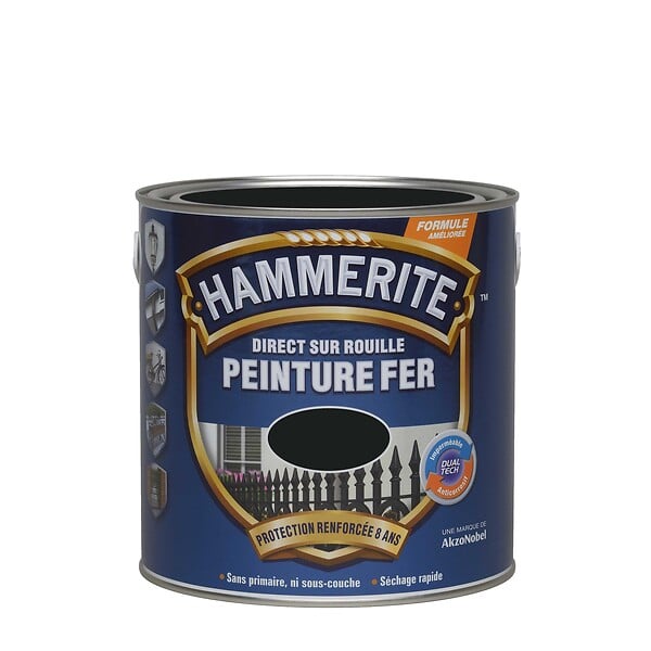 HAMMERITE - Peinture antirouille Hammerite Direct Rouille - Noir - 2,5L - large