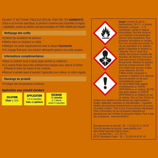 HAMMERITE - Diluant nettoyant pinceaux - Incolore - 1L - large