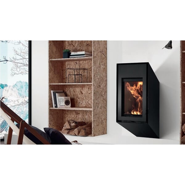 SOLZAIMA - Poêle à bois TEK Wall Eco 7,3kW bûches 2kg/h classe énergétique A+ label flamme verte Ecodesing 2022 Solzaima - large