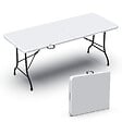 VOUNOT - Table de camping pique nique pliable 180cm HDPE blanc - vignette