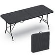 VOUNOT - Table de camping pique nique pliable 180cm HDPE polyrotin noire - vignette