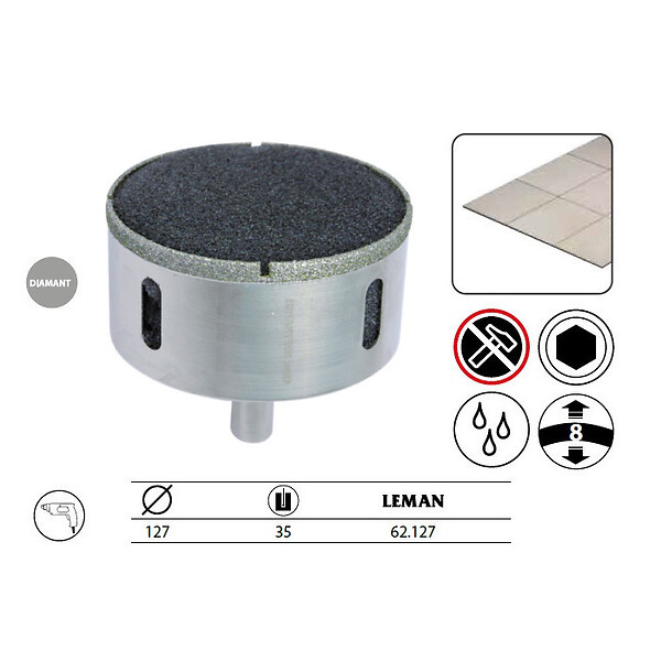 LEMAN - Trépan diamanté carrelage 127 mm Leman - large