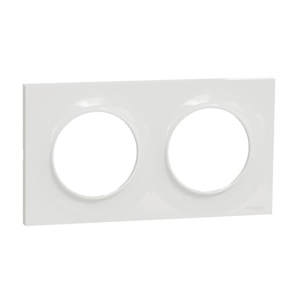 SCHNEIDER ELECTRIC - Plaque de finition - Odace Styl - Blanc - 2 postes - large