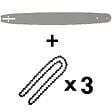 GT GARDEN - Guide 22 pouces (55 cm) avec lot de 3 chaînes 85 maillons pour tronçonneuse - vignette
