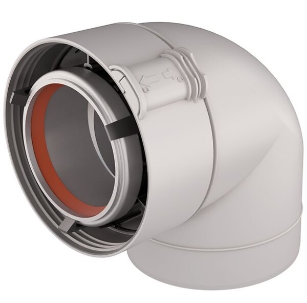 UBBINK - Coude 90° Rolux Sekurit gaz 80/125mm Alu/PVC - UBBINK - 228521 - large