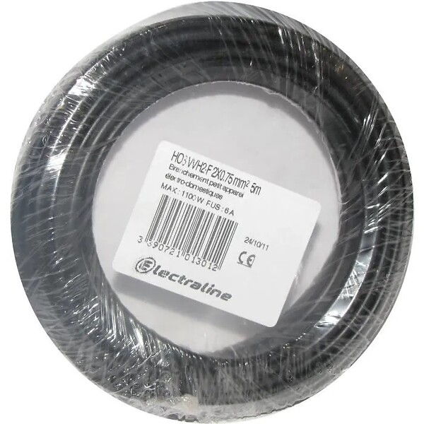 HANGER - Câble souple HO3 VVH2-F 5m 2 x 0,75mmÂ² noir - 60113023D - large